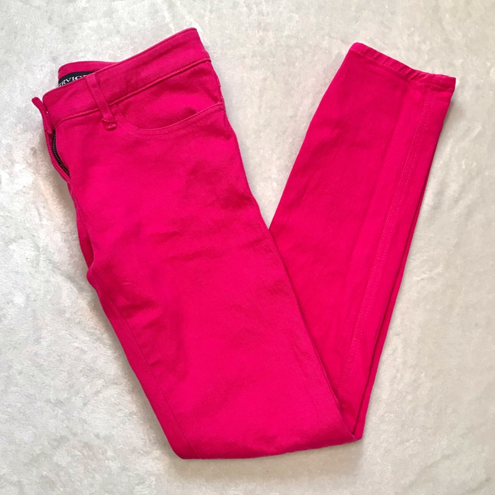 Vintage LIP SERVICE hot pink skinny jeans low rise stretchy denim